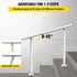 3ft White Outdoor Stair Handrail Aluminum Railing Adjustable 1-3 Steps