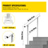 3ft White Outdoor Stair Handrail Aluminum Railing Adjustable 1-3 Steps