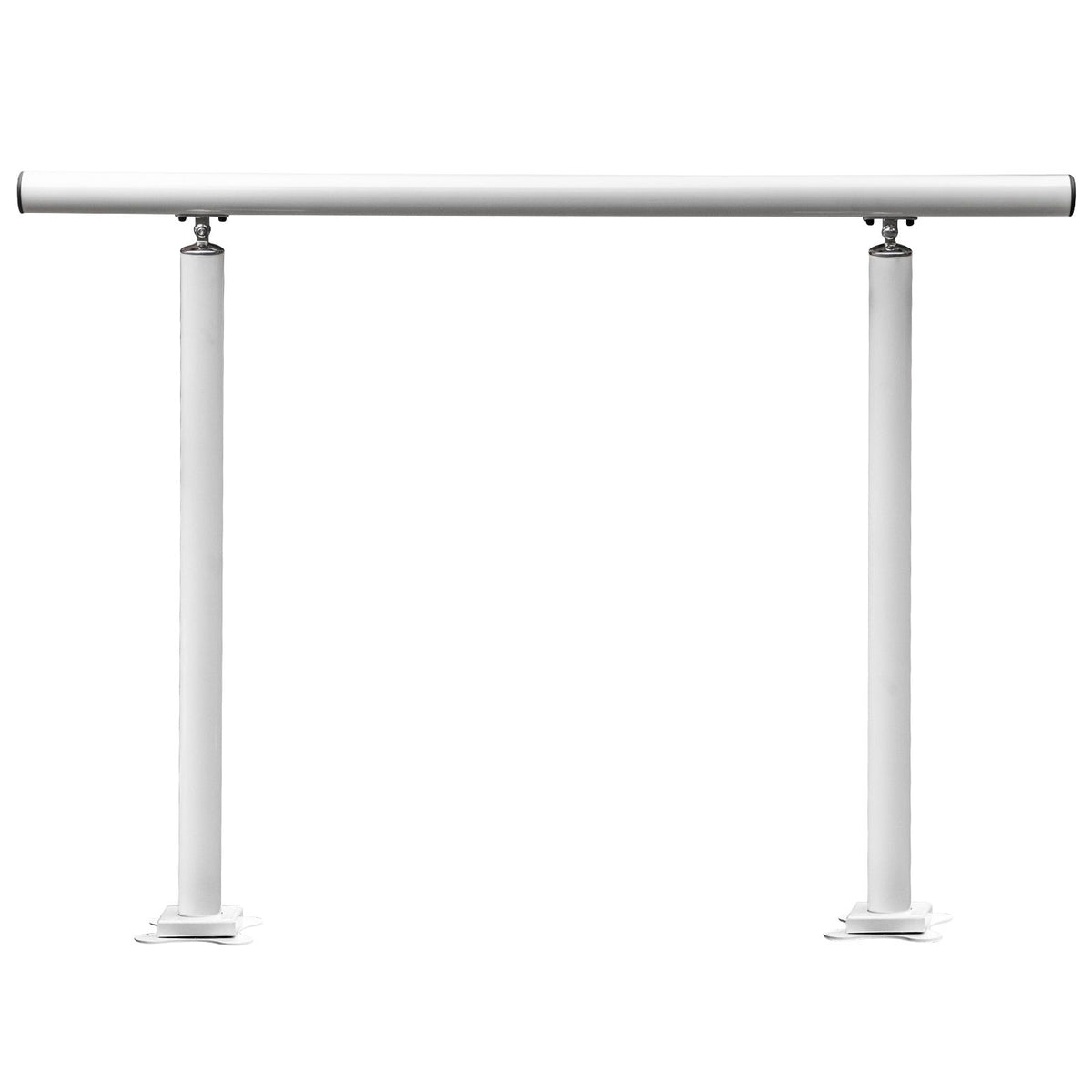 3ft White Outdoor Stair Handrail Aluminum Railing Adjustable 1-3 Steps