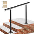 3ft Outdoor Stair Handrail Aluminum Railing Adjustable 1-3 Steps Black