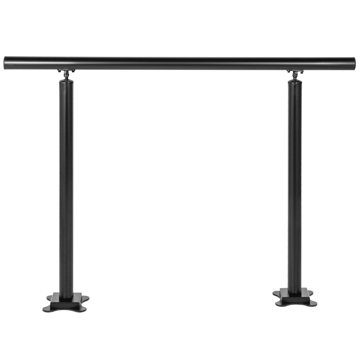 3ft Outdoor Stair Handrail Aluminum Railing Adjustable 1-3 Steps Black