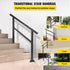 Black Aluminum Outdoor Stair Handrail 3-4 Steps Adjustable Safety Railing
