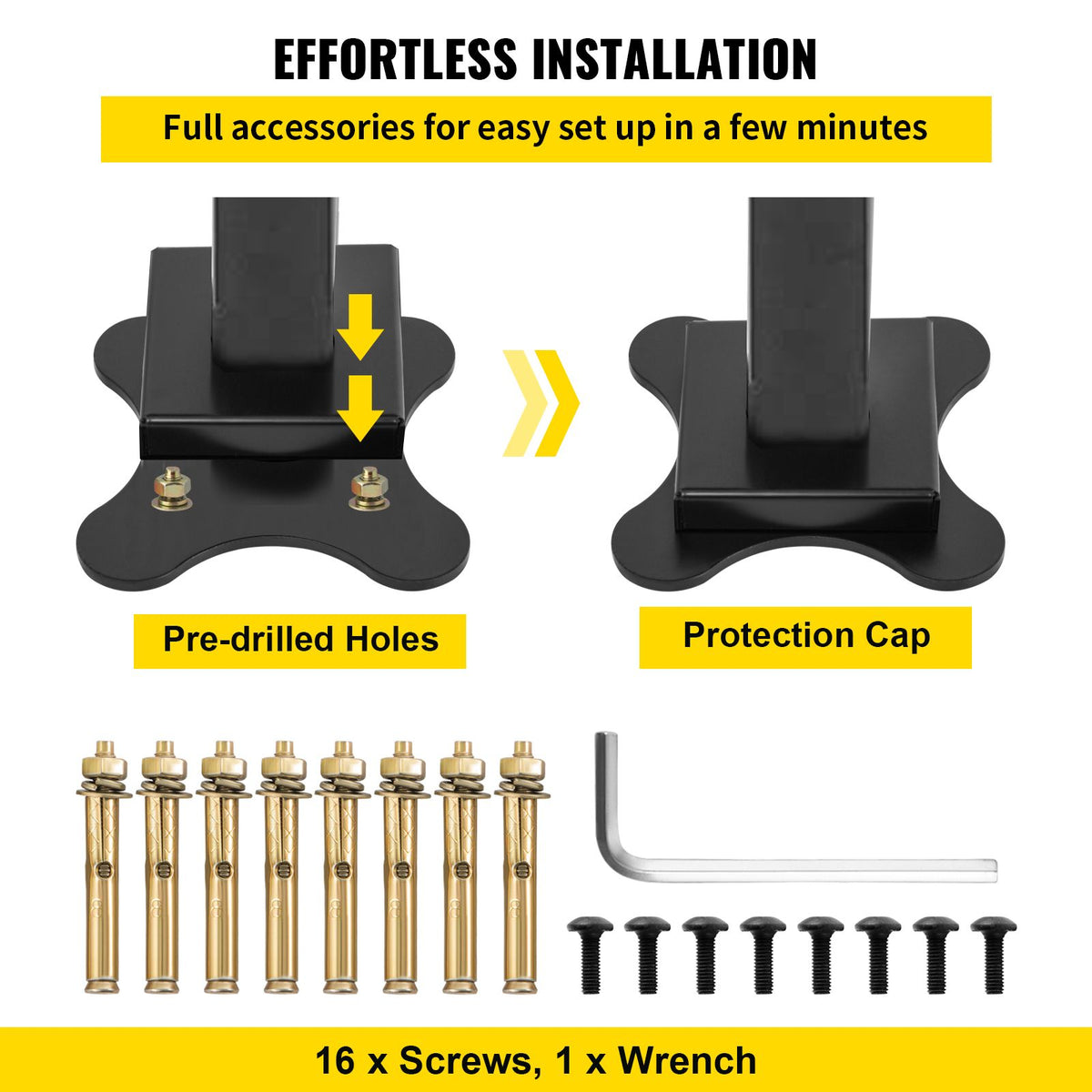Black Aluminum Outdoor Stair Handrail 3-4 Steps Adjustable Safety Railing