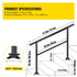Black Aluminum Outdoor Stair Handrail 3-4 Steps Adjustable Safety Railing
