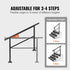 Handrail Outdoor Stairs 47.6 X 35.2 Inch Outdoor Handrail Outdoor Stair Railing Adjustable from 0 to 30 Degrees Handrail for Stairs Outdoor Aluminum Black Stair Railing Fit 3-4 Steps
