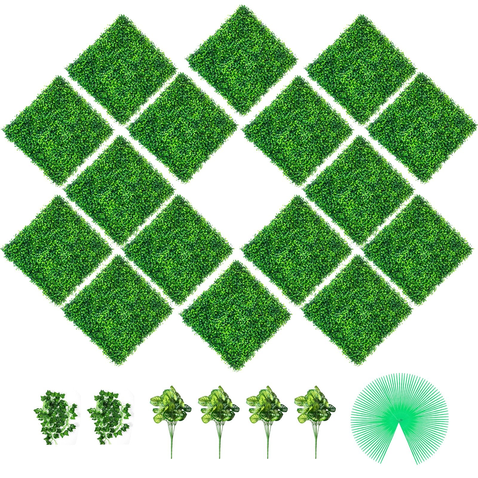 VEVOR Artificial Boxwood Panels, 16 PCS 20