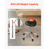 Saddle Rolling Stool Black PU Leather with Wheels Height Adjustable Seat