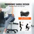 Ergonomic Rolling Saddle Stool Chair with Wheels Adjustable PU Leather Black