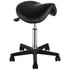 Ergonomic Rolling Saddle Stool Chair with Wheels Adjustable PU Leather Black