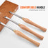 Wood Lathe Chisel Set, 3 PCS Woodworking Turning Tools, Includes Square, Round, Diamond Carbide Blades, 20 cm Comfortable Grip Handles, Wood Chisel Set with Wooden Box For Turning Pens or Small