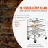 Bun Pan Rack, 10-Tier Commercial Bakery Racks with Brake Wheels, Aluminum Racking Trolley Storage for Half & Full Sheet, Speed Rack For Kitchen Home, Bread Baking Equipment, 660x515x985 mm