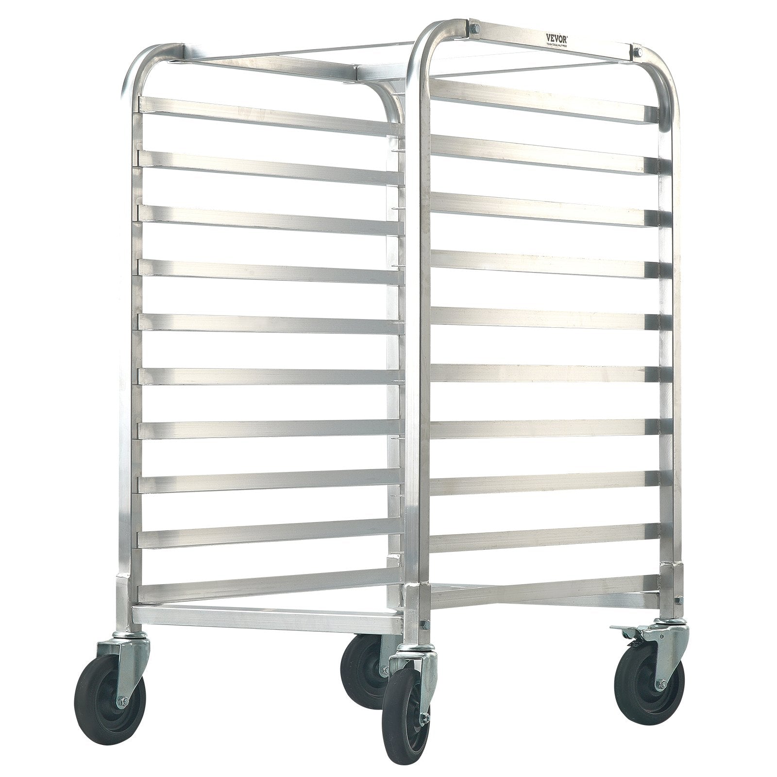 Bun Pan Rack, 10-Tier Commercial Bakery Racks with Brake Wheels, Aluminum Racking Trolley Storage for Half & Full Sheet, Speed Rack For Kitchen Home, Bread Baking Equipment, 660x515x985 mm