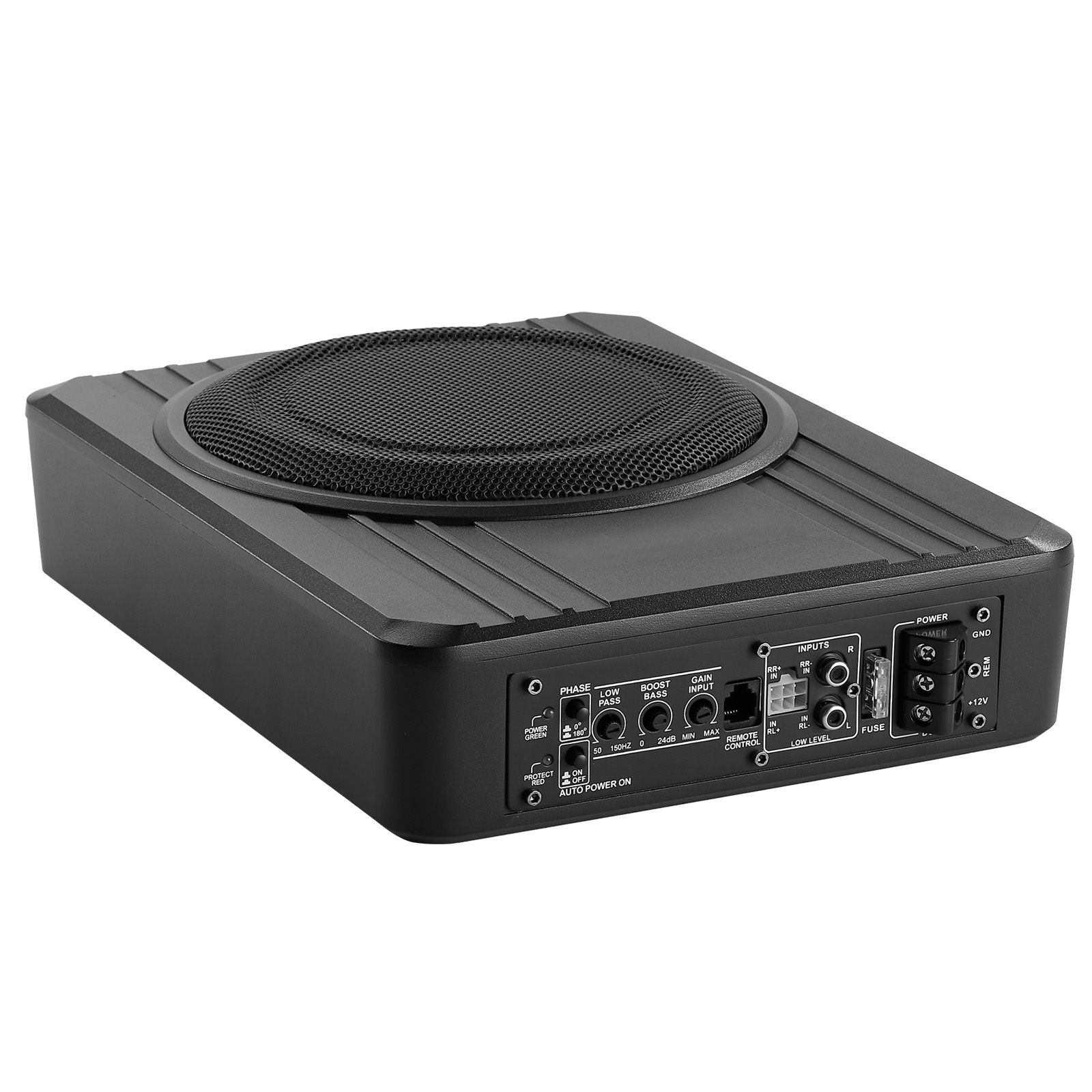 8in 400W Under Seat Car Subwoofer Slim Powered Bass with Built-In Amp
