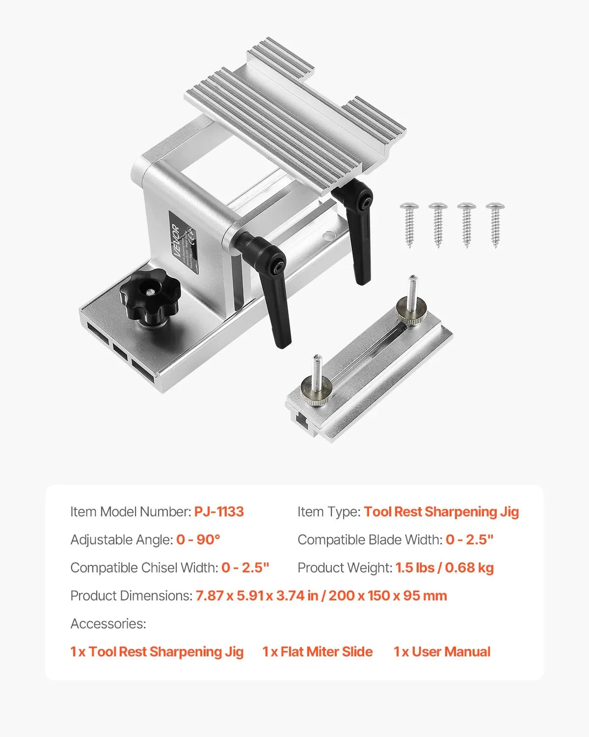 Sharpening Tool Rest Jig, Adjustable Replacement Tool Rest Sharpening Jig for 6