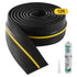 Garage Door Threshold Seal Strip, 12 FT Universal Garage Door Floor Seal Strip with Adhesive, Garage Door Bottom Weatherproof Strip, Upgraded Thick PVC DIY Weather Stripping Replacement, Black
