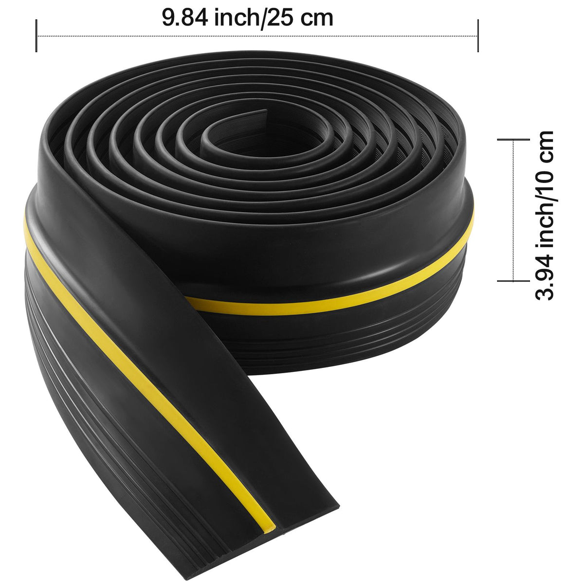 Garage Door Threshold Seal Strip, 12 FT Universal Garage Door Floor Seal Strip with Adhesive, Garage Door Bottom Weatherproof Strip, Upgraded Thick PVC DIY Weather Stripping Replacement, Black