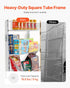 Over the Door Pantry Organizer, 6-Tier Pantry Organization and Storage, Heavy-Duty Steel Hanging Spice Rack, Adjustable Wall Seasoning Shelves, for Home Kitchen Laundry Room Bathroom, White