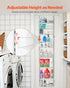 Over the Door Pantry Organizer, 9-Tier Pantry Organization and Storage, Heavy-Duty Steel Hanging Spice Rack, Adjustable Wall Seasoning Shelves, for Home Kitchen Laundry Room Bathroom, White