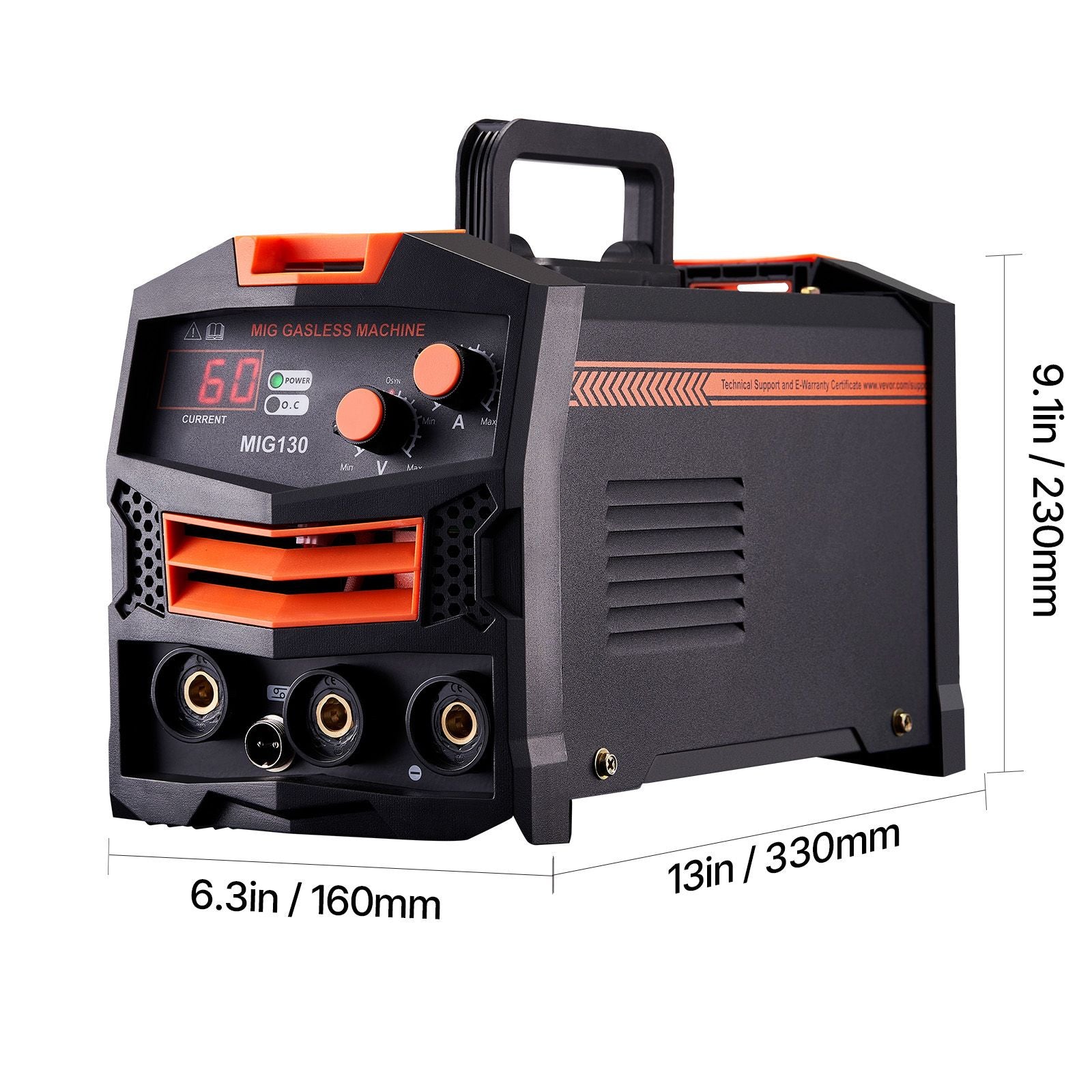 MIG Welder 130Amp Gasless Flux Core Mig Welding Machine with IGBT Inverter