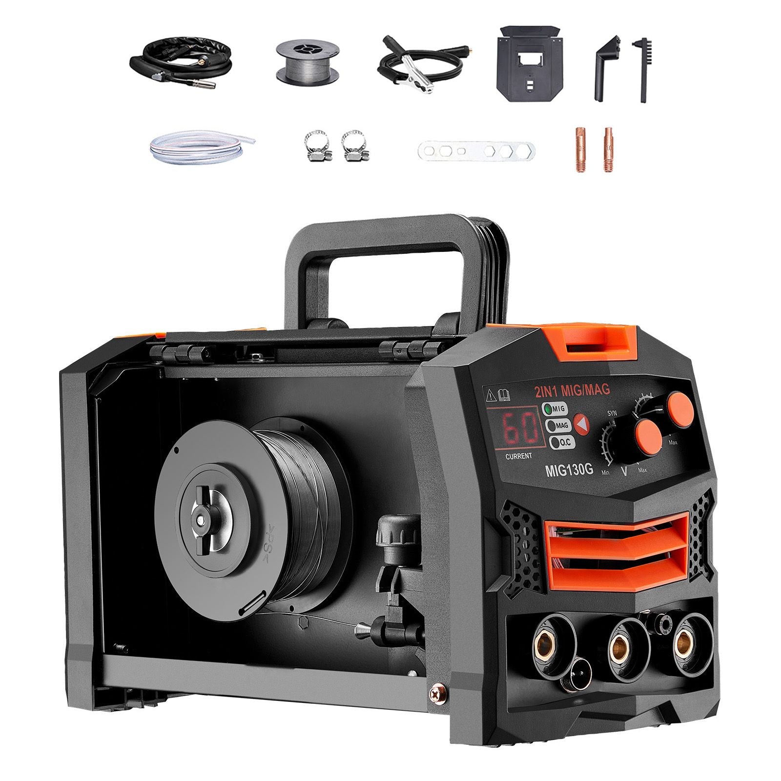 130A Synergic MIG Welder Gas Gasless Flux Core Inverter Machine