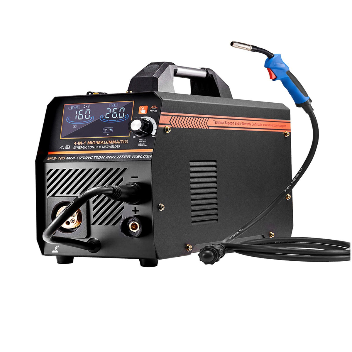 160A 4-in-1 Synergic MIG Welder Gas MIG Flux Core Stick TIG Machine