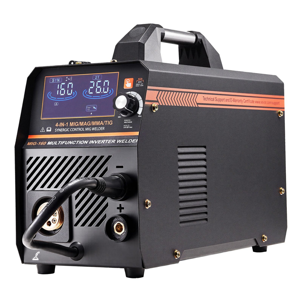 160A 4-in-1 Synergic MIG Welder Gas MIG Flux Core Stick TIG Machine