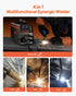 MIG Welder, 160A Synergic Mig Welding Machine, 4-in-1 Gas MIG/Flux Core MIG/Stick/Lift TIG Multi-Process Welder Machine with IGBT Inverter Technology and LCD Screen Display