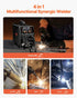 MIG Welder, 200A Synergic Mig Welding Machine, 4-in-1 Gas MIG/Flux Core MIG/Stick/Lift TIG Multi-Process Welder Machine with IGBT Inverter Technology and LCD Screen Display