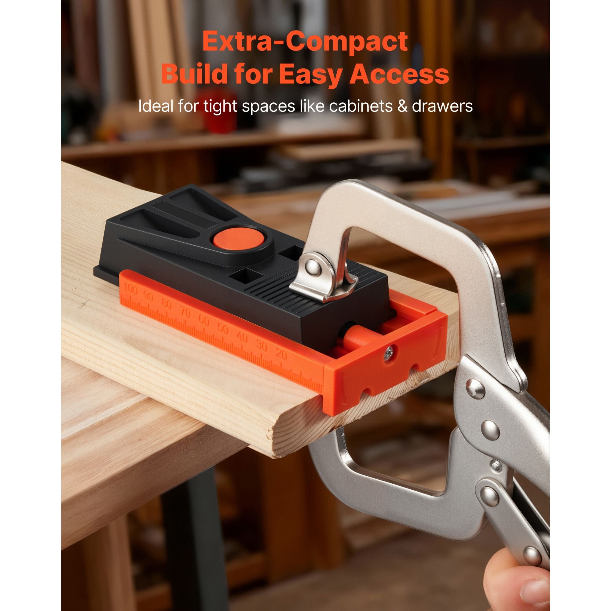 Adjustable Pocket Hole Jig Kit 12.7-38.1mm Woodworking Drill Guide Set