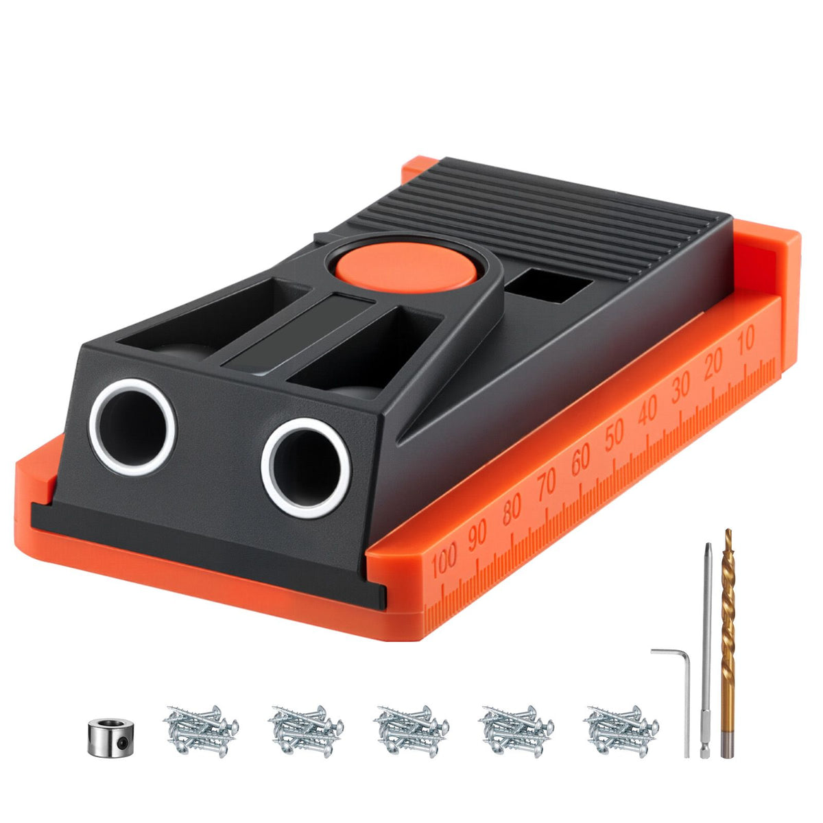 Adjustable Pocket Hole Jig Kit 12.7-38.1mm Woodworking Drill Guide Set