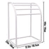 Pool Towel Rack, 5 Bar, Milky, Freestanding Outdoor PVC Curved Poolside Storage Organizer, Include 8 Towel Clips, Mesh Bag, Hook, Also Stores Floats and Paddles, for Beach, Swimming Pool, Home