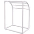 Pool Towel Rack, 5 Bar, Milky, Freestanding Outdoor PVC Curved Poolside Storage Organizer, Include 8 Towel Clips, Mesh Bag, Hook, Also Stores Floats and Paddles, for Beach, Swimming Pool, Home
