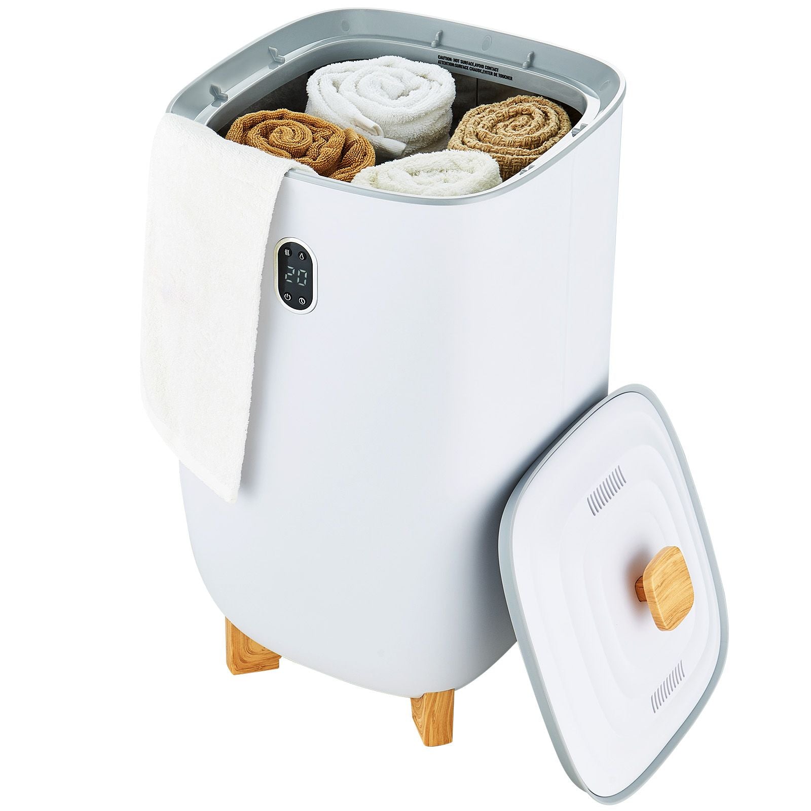 35L Large Towel Warmer Bucket with LED Screen Drying Fuction & Timer White