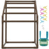Pool Towel Rack, 5 Bar, Brown, Freestanding Outdoor PVC Trapedozal Poolside Storage Organizer, Include 8 Towel Clips, Mesh Bag, Hook, Also Stores Floats and Paddles, for Beach, Swimming Pool