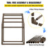 Pool Towel Rack, 5 Bar, Brown, Freestanding Outdoor PVC Trapedozal Poolside Storage Organizer, Include 8 Towel Clips, Mesh Bag, Hook, Also Stores Floats and Paddles, for Beach, Swimming Pool