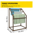 Pool Towel Rack, 5 Bar, Brown, Freestanding Outdoor PVC Trapedozal Poolside Storage Organizer, Include 8 Towel Clips, Mesh Bag, Hook, Also Stores Floats and Paddles, for Beach, Swimming Pool
