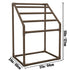 Pool Towel Rack, 5 Bar, Brown, Freestanding Outdoor PVC Trapedozal Poolside Storage Organizer, Include 8 Towel Clips, Mesh Bag, Hook, Also Stores Floats and Paddles, for Beach, Swimming Pool