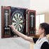 Dartboard and Cabinet Set Official Size Complete Accessory Steel Tip Dart