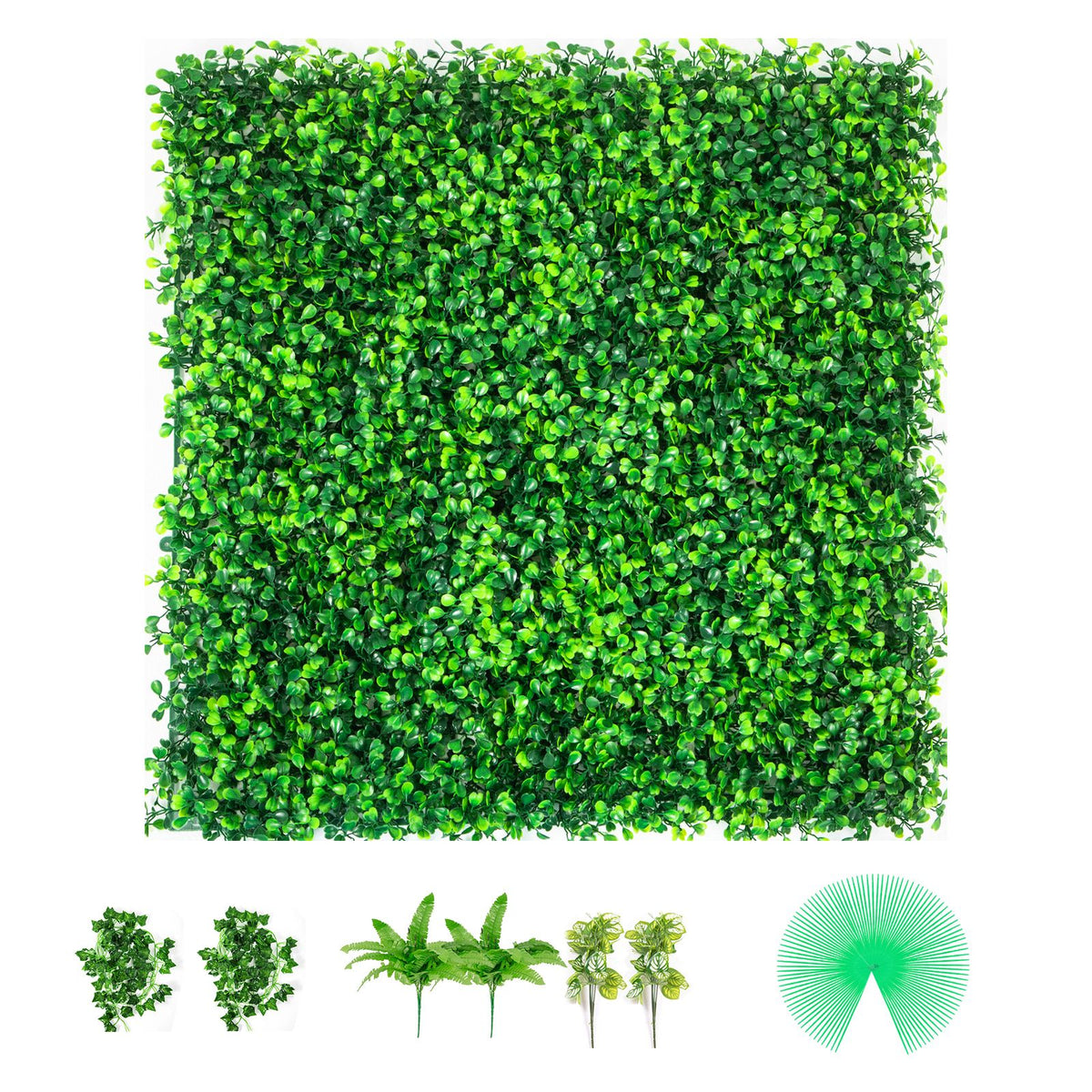 20 Pack Artificial Boxwood Hedge Panels 20x20in Privacy Wall Green PE