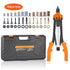 Rivet Nut Tool, 16” Rivnut Tool Kit with 13PCS Metric and SAE Mandrels, 186PCS Rivet Nuts, M3, M4, 10-24, M5, M6, 1/4-20, 8-32, 5/16-18, M8, 3/8-16, M10, M12, 1/2-13, Semi-auto Retraction