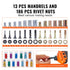 Rivet Nut Tool, 16” Rivnut Tool Kit with 13PCS Metric and SAE Mandrels, 186PCS Rivet Nuts, M3, M4, 10-24, M5, M6, 1/4-20, 8-32, 5/16-18, M8, 3/8-16, M10, M12, 1/2-13, With Carrying Case