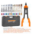 Rivet Nut Tool, 16” Rivnut Tool Kit with 13PCS Metric and SAE Mandrels, 186PCS Rivet Nuts, M3, M4, 10-24, M5, M6, 1/4-20, 8-32, 5/16-18, M8, 3/8-16, M10, M12, 1/2-13, With Carrying Case