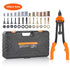 Rivet Nut Tool, 16” Rivnut Tool Kit with 13PCS Metric and SAE Mandrels, 186PCS Rivet Nuts, M3, M4, 10-24, M5, M6, 1/4-20, 8-32, 5/16-18, M8, 3/8-16, M10, M12, 1/2-13, With Carrying Case