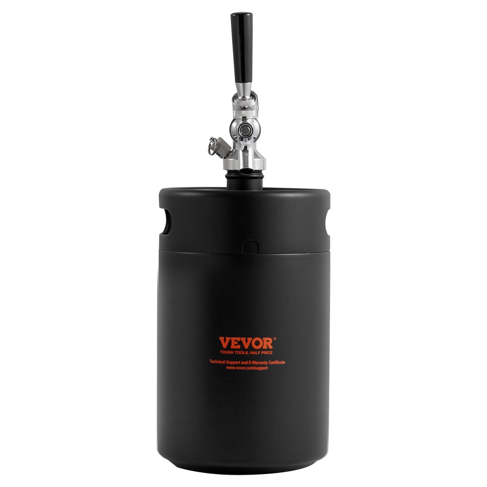 Beer Growler Tap System, 5L Mini Keg, 304 Stainless Steel Pressurized Beer Growler, Keg Growler with Pressure Display, CO2 Regulator Faucet, Leak-Proof Ring For Draft, Homebrew, Craft Beer