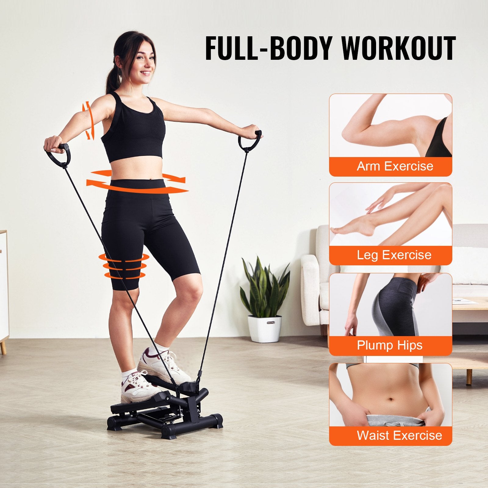 Stair Stepper for Exercise at Home Mini Twist Stepper Resistance Band