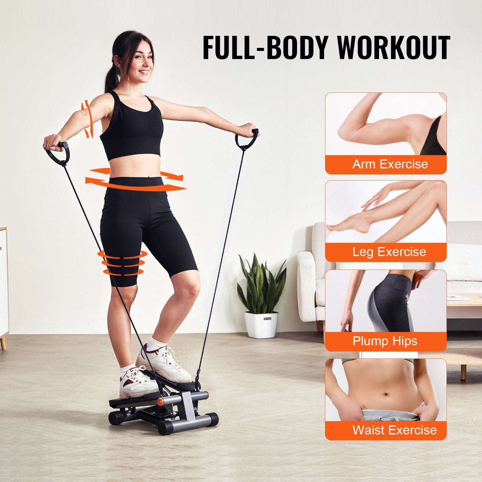 Stair Stepper for Exercise at Home Mini Stepper with Resistance Band