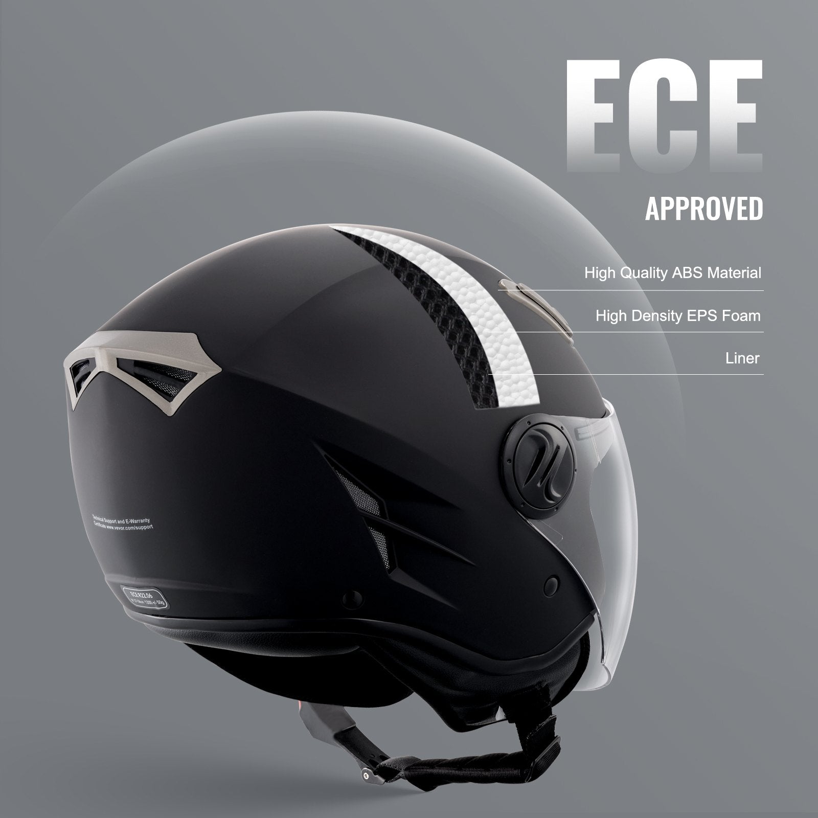 3/4-Face Motorcycle Helmet Motocross Helmet with Bluetooth Communication