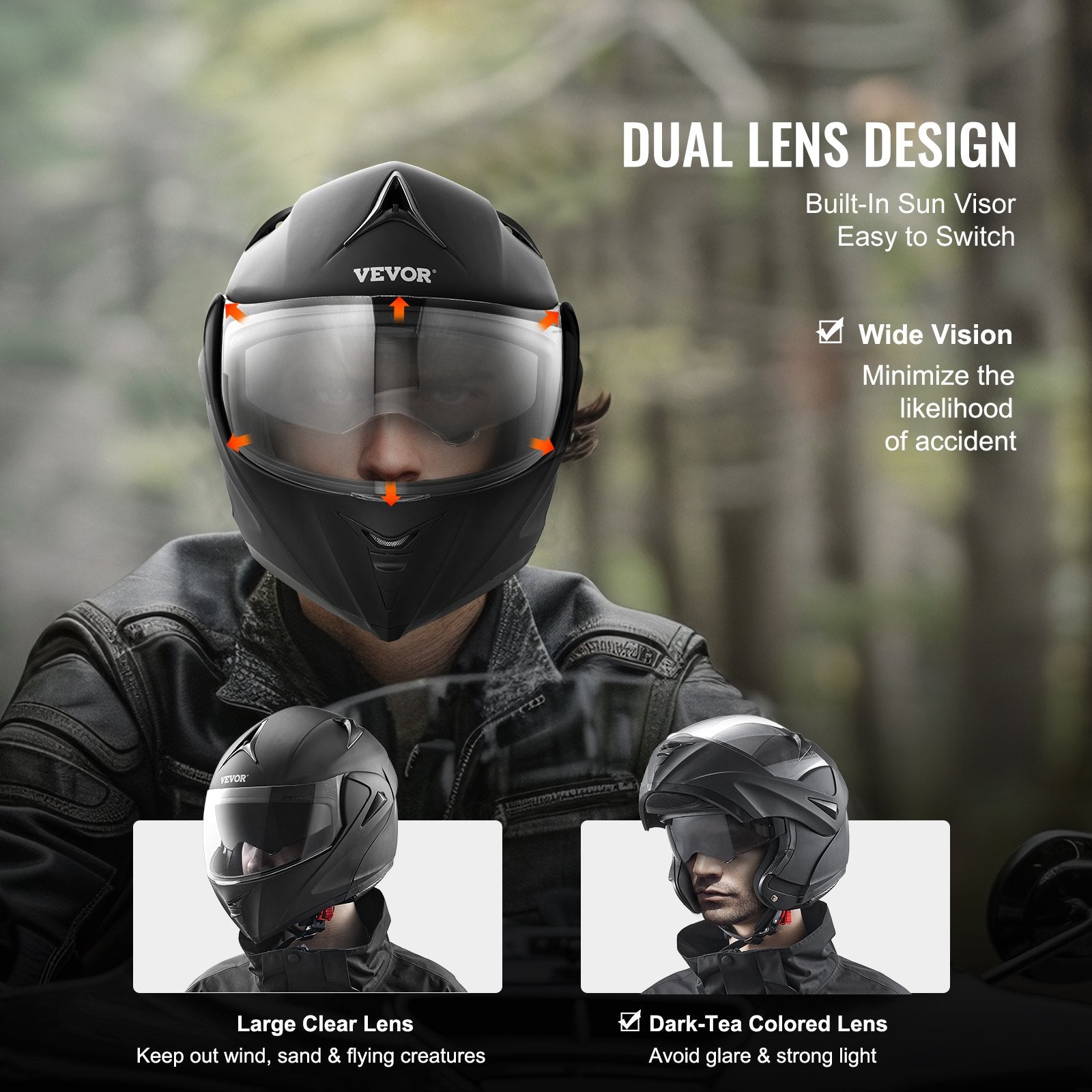 Unmasked Motorcycle Helmet Motocross Helmet with Bluetooth Communication