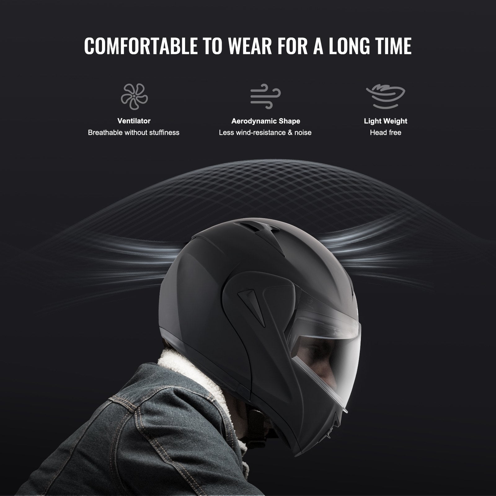 Unmasked Motorcycle Helmet Motocross Helmet with Bluetooth Communication