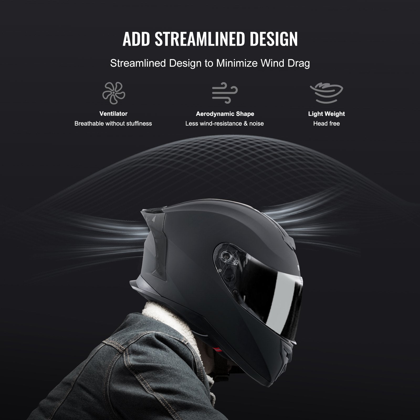 Full Face Motorcycle Helmet Motocross Helmet with Bluetooth Slot